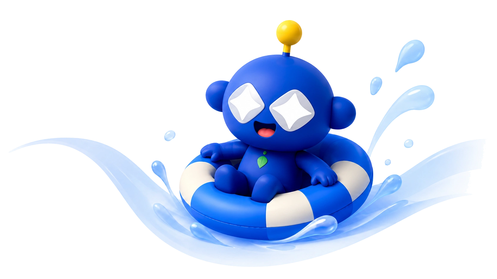 Tideloo mascot floating on a ring